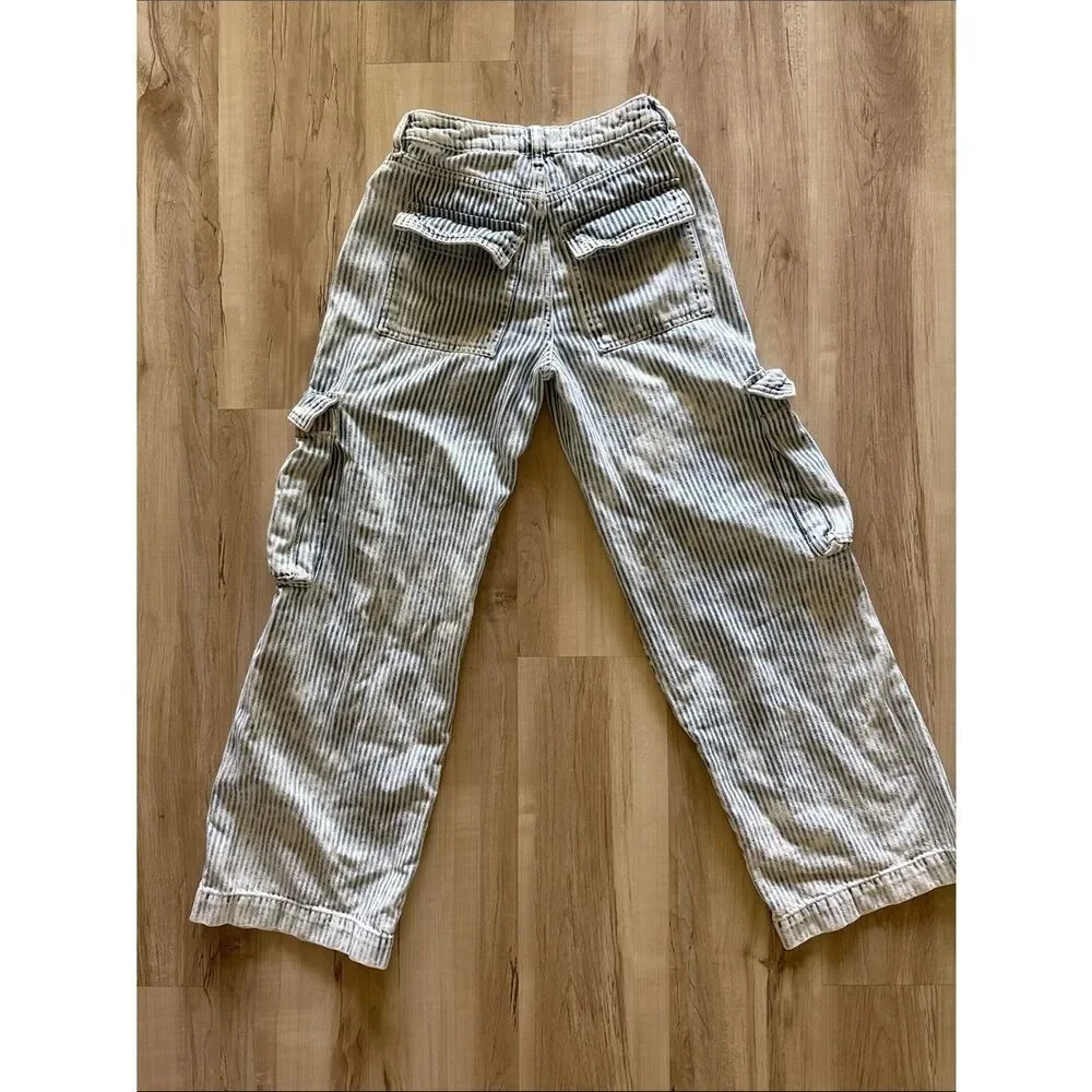 wild fable Striped Cargo Jeans in Light Blue and White - Picture 5 of 5